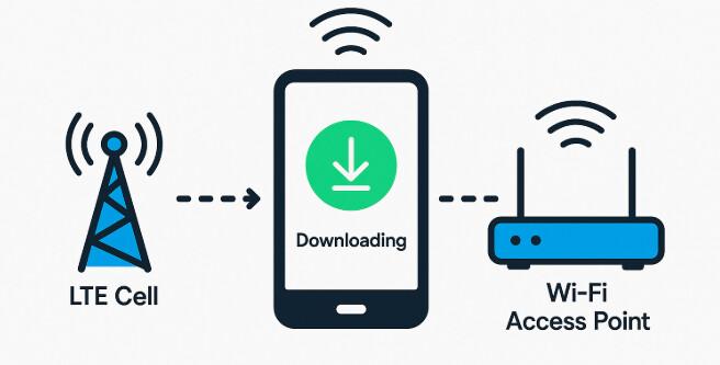 example of session disruption during cellular to wifi network transitions.