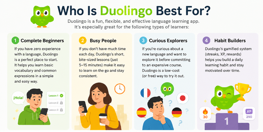 Who is Duolingo suitable for?